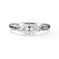 Anillo de plata 925 con una moissanita de 1 quilate corte marquesa en color D - US 5 / Color Plata Diamante de Alto Carbono (CBJZ468)