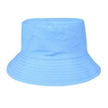 Detail view of sky blue cotton canvas bucket hat showing fabric texture and vibrant color - Sky Blue