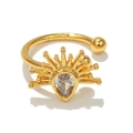 Ear cuff minimalista placcato oro 18k con gemma trasparente a forma di pera - EGJ0003 Oro