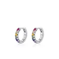 Elegante Creolen aus 925er Sterlingsilber mit buntem Regenbogen-Zirkonia-Inlay - S925 Sterling Silber (1.2CM)