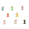 Enamel alloy letter I pendants in eight assorted colors for DIY jewelry making - Letter I / Black