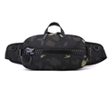 Men's tactical camouflage waist bag with oversized black zipper and rugged nylon finish - New Camouflage