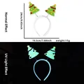 Diadema navideña de árbol fluorescente para niños con efecto de luz en oscuridad - Árbol de Navidad