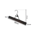 28cm Walnuss Massivholz Rockbügel mit mattschwarzen Haken und rutschfestem Samtpolster - 28cm Antike Farbe Rockbügel mit schwarzem Haken / Antike Farbe