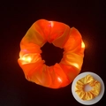 Orange LED glowing scrunchie in silk fabric with brilliant light for night parties - Glowing Golden Yellow