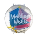 Silver foil balloon with Wedding Wishes text and diamond crown pattern for wedding party - 18 Inch Wedding Diamond Ring Round F3271