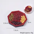 Miniatur Oktagonale rote Schale mit künstlichem Getreide, 7,8 cm für Dekoration - Achteckiger Getreideteller Stil 4