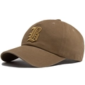 Cappellino da baseball vintage marrone in cotone con lettera B dorata ricamata in 3D - Ricamo 3D (B) / Cachi