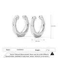 Silver geometric micro-set cubic zirconia ear cuffs with 1.2cm height and 3.0cm width - U-Shape Metal Earrings - Silver (EP5620)
