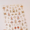 Vintage-Palast-Nagelaufkleber mit goldenen geprägten exotischen Edelsteinmustern - M-788-Buntgold