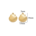 Golden shell charm pendant 18mm by 15mm with 2mm hole for DIY jewelry making - Gold Shell-529
