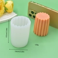 Details der wellenförmigen Zylinder-Silikonform mit 8,5cm Höhe und Kerzenmodell - Wellenmuster Zylinder Stil (3)