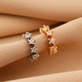 Elegant gold and silver star-shaped ear cuffs with sparkling zircon stones - Pentagram Ear Clip Set (2 Pieces)