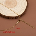 1mm gold titanium steel snake chain with adjustable 45+5cm length and lobster clasp - Round Snake Chain / Gold