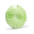 Pale green silicone body massage brush with spiral soft bristles and hanging loop - Green