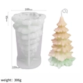 Christmas tree silicone mold for DIY candles with exact dimensions 159mm height and 306g weight - Large Needle Leaf Tree / Milky White