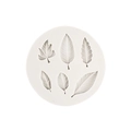 White silicone mold with six diverse leaf patterns for cake decorating and DIY resin crafts - 2# / Gray