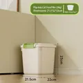 Cream 3kg airtight pet food container with green handle and measuring scoop - 3kg / No Wheels