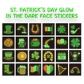 Luminous St. Patrick's Day face tattoos featuring glow-in-the-dark shamrock designs - Irish Luminous Face Sticker (GT)