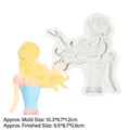 DIY silicone mold for cake decor featuring a long hair girl back view design - Style 2-Wavy Hair Girl / Gray