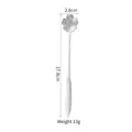 Silver stainless steel long handle spoon with cherry blossom flower shape design, 17.8cm - 17CM Cherry Blossom Spoon (Silver)