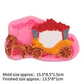 Pink silicone carriage mold with detailed DIY vintage horse carriage craft display - Sleigh / Pink