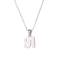 Minimalist silver stainless steel 18K plated necklace with number 91 pendant - Silver (91)
