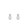 Cute S925 sterling silver pineapple stud earrings with yellow cubic zirconia stones - Silver