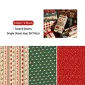 6 sheets of Christmas vintage kraft wrapping paper set with reindeer and snowmen 50x70cm - Christmas Snow Deer Style / 50x70cm (6-Sheet Set)