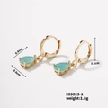 Detailed size specifications for gold earrings with light blue waterdrop-shaped gems - Light Blue Water Drop Style (E03023-1)