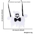 Halloween ghost pet tie ornament made of white felt with black bow tie and rope - Pet Neck Wrap / White Ghost Style