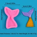 Pink silicone mermaid tail mold with finished resin mermaid tail showing scale texture - Large Mermaid Tail (72g) / Pink