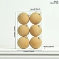 6PCS 6cm macaron beige flocked Christmas balls set in clear box for tree decoration - Set of 6 / Khaki