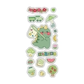 Cartoon animal and fruit stickers set with dinosaurs on a clear waterproof PET sheet - Small Dinosaur