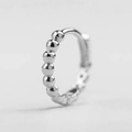Elegant silver zircon screw-back ear cuff with spherical metal bead design - 7# (White Gold) 8mm