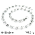 Silver geometric knotted stainless steel necklace 450x6mm chunky chain for women - 45cm / Steel