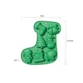 Green Christmas stocking silicone mold with multi-pattern 22.5x18cm size specifications - YH1152 Christmas Stocking Shape Mold / Green
