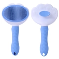 Cat paw-shaped self-cleaning pet grooming brush with white and blue non-slip handle - Cat Claw Style / Blue