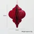 Red honeycomb paper lantern Christmas ornament, 15cm x 11cm holiday hanging decoration - 15CM Small Red Style C
