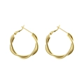 Orecchini a cerchio intrecciati doppi in argento S925 dorato dallo stile minimalista - Oro (Perno per orecchini in argento sterling 925)