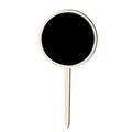 Mini round wooden chalkboard plant label with long stake for garden or party decoration - Round