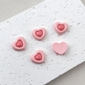 Detail of pink resin heart charms on white stone base for DIY phone cases and hair clips - 4# Mixed Pink
