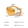 Adjustable 18K gold-plated stainless steel ring featuring heart zircon and metal heart - SR020062/Double Heart Zircon Open Style