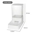 White automatic pet feeder with transparent grain storage bucket and 29.3cm height - Feeder / Basic Style / White