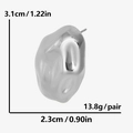 Dettagli dimensionali degli orecchini geometrici in argento: 3,1 cm di altezza - Argento