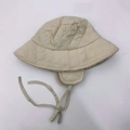Beigefarbene gesteppte Fischerhut mit Ohrenklappen und warmem Fleece-Futter für Winter - M (56-58cm) / Beige