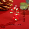 Detailed dimensions of a red and white Christmas candy cane resin charm with dimensions - Red and Green Striped Candy Cane