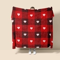Manta de franela gruesa con estampado de cuadros rojos y negros y corazones blancos - Estilo 28 (Cuadros Rojo Negro Corazón Blanco)