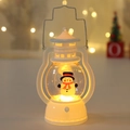 White Christmas retro lantern with snowman pattern and warm LED light for desk decoration - Christmas Lantern (Snowman)