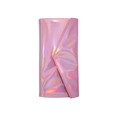 Neceser de maquillaje láser holográfico rosa con brillo metálico y cierre de solapa - Bolsa de almacenamiento de PU rosa holográfica